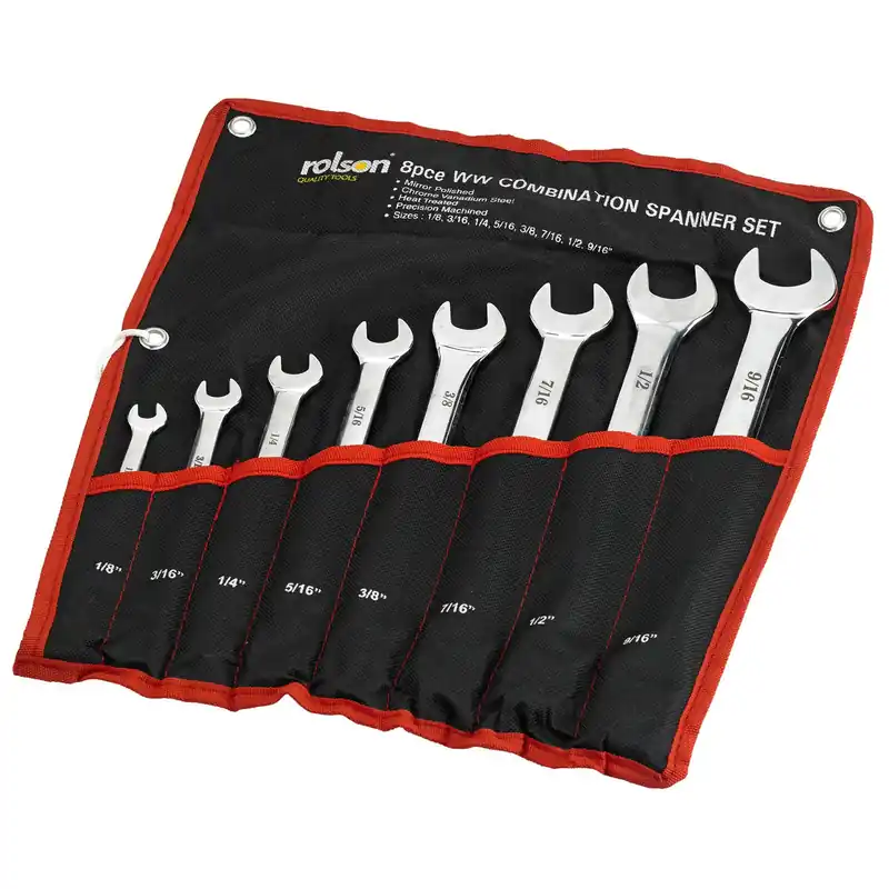 Order Now Whitworth 8 pc Combination Wrench Tool Set by Rolson