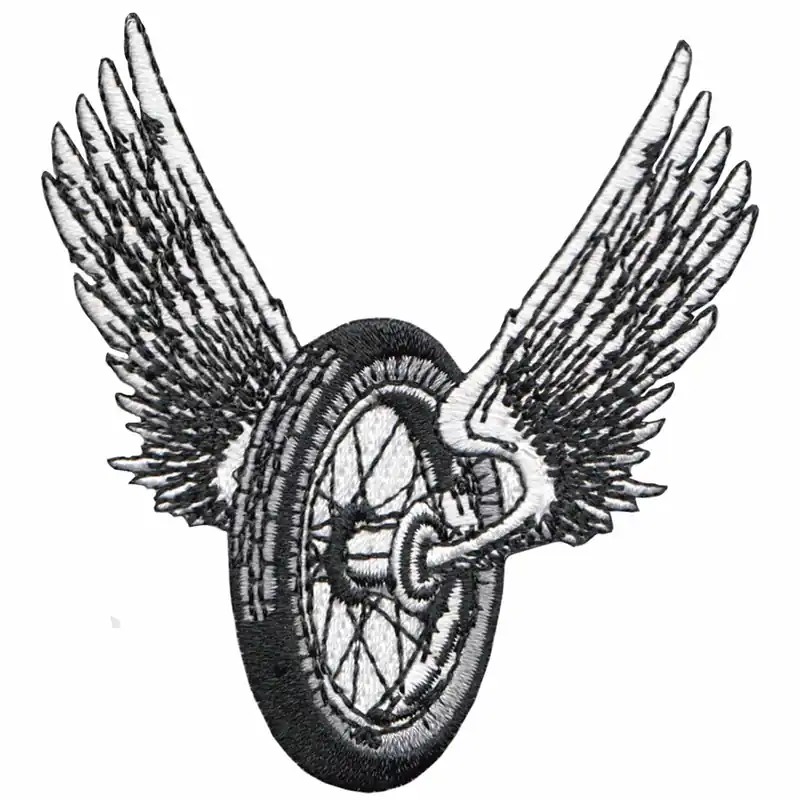 Winged Motorcycle Wheel Patch In Demand