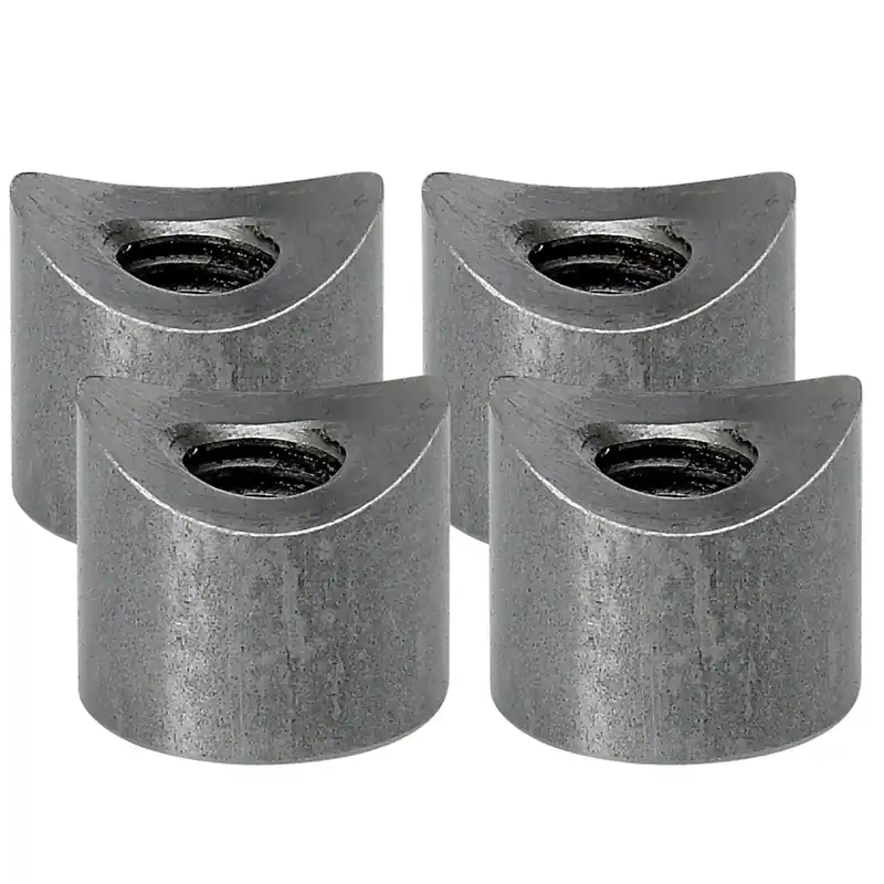 Same Day Shipping Coped Steel Bungs 1/2 inch long - 3/8-16 thread - 4 pack