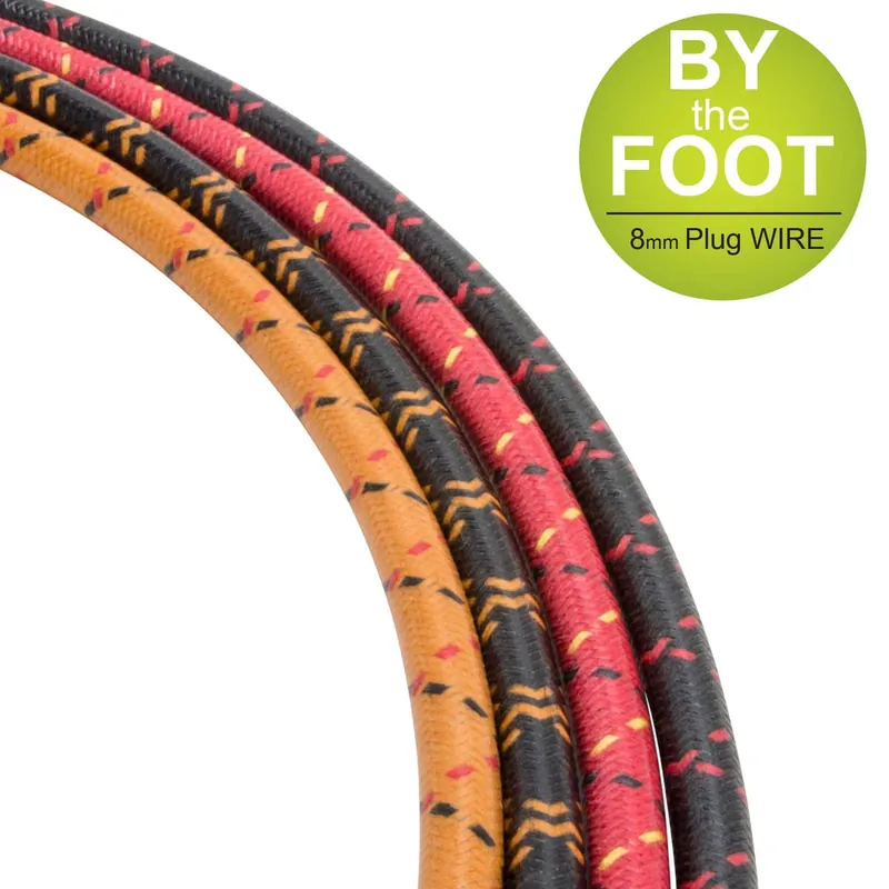 Cloth Spark Plug Wire by the foot - 8mm - Assorted Colors Fast Shipping