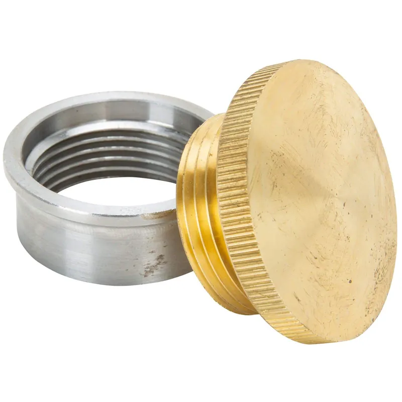 Brass Gas / Oil Filler Cap with Weld-In Steel Bung - Unvented Genuine