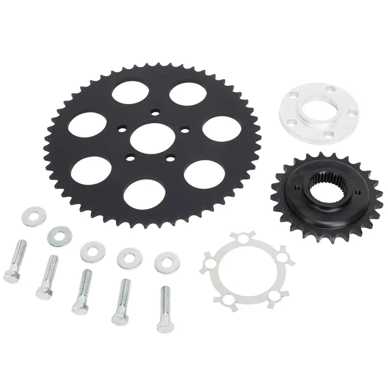 Bargain Belt to Chain Conversion Kit Harley-Davidson Dyna 1994-99 - Black Sprocket