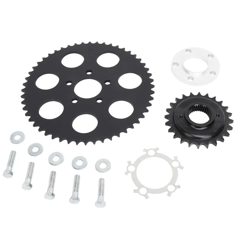 Belt to Chain Conversion Kit Harley-Davidson Dyna 2000-05 Spoked Wheels - Black Sprocket New Release