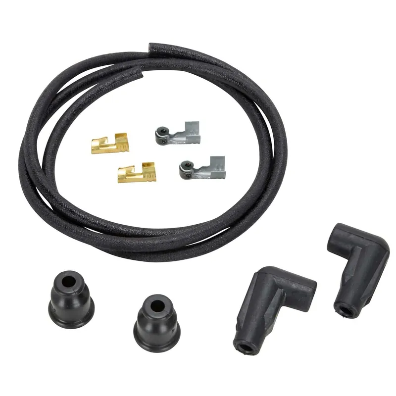 Exclusive Offer 7mm Cloth 90 Degree Spark Plug Wire Sets - Satin Black