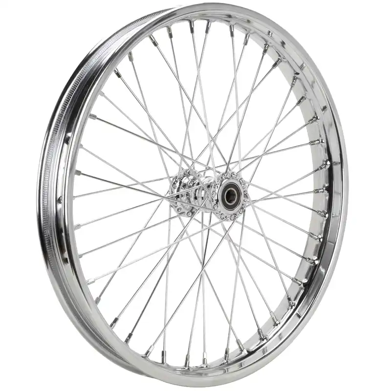 21" Front Ribbed Spool Wheel - 3/4" Bearings - Chrome Limited Edition