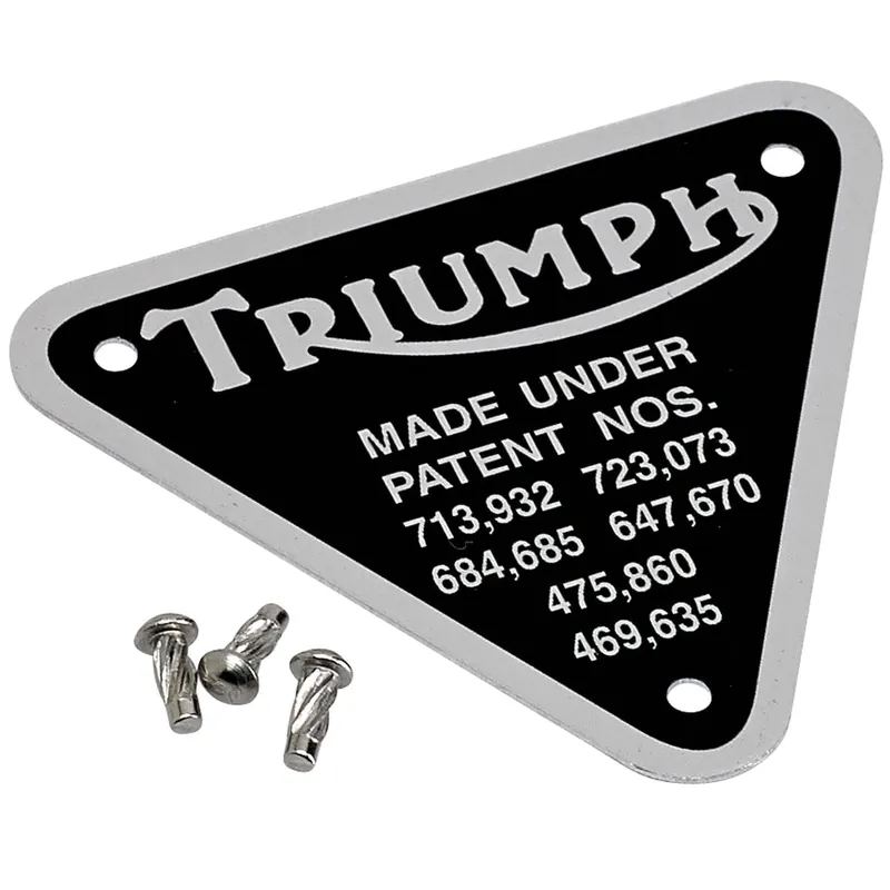 Triumph Patent Plate with Rivets Special Discount