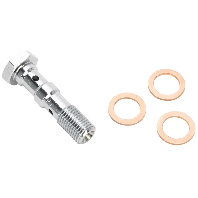 Get Yours 3/8-24 inch Double Banjo Bolt - Chrome