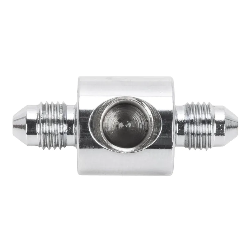 Authentic 1/8 inch NPT Universal Rear Junction Block with Brake Light Switch Hole - Chrome