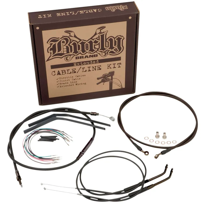 Complete Handlebar Cable/Brake Line Kit for 14" Ape Hanger Handlebars 00-06 FLST/C/F/N Brand New