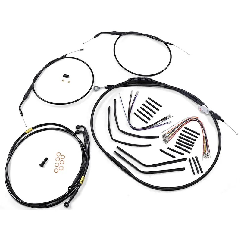 Complete Handlebar Cable/Brake Line Kit for 12" T-Bar Handlebars 08-11 FXDF Viral