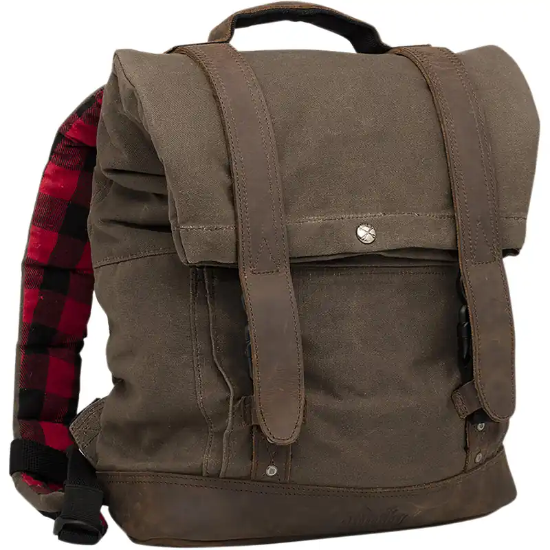 Roll Top Waxed Cotton Backpack - Brown Limited Edition