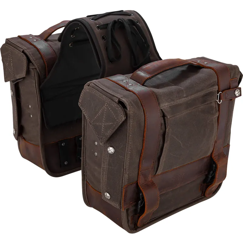 Fast Shipping Throw-Over Waxed Cotton Saddleback - Brown