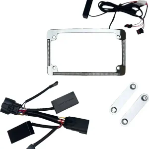 Fast Shipping Custom Dynamics - 20302462 - License Plate Frame - LED - Chrome