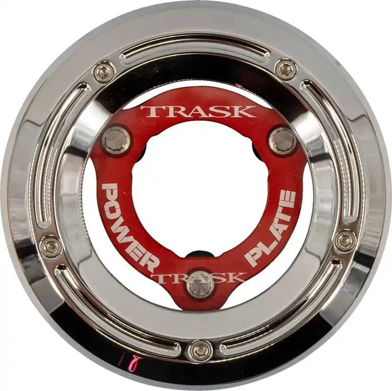 Discount Trask - 11070772 - Derby Cover with Power Plate - Chrome/Red - Kit - '18-'25 Softail