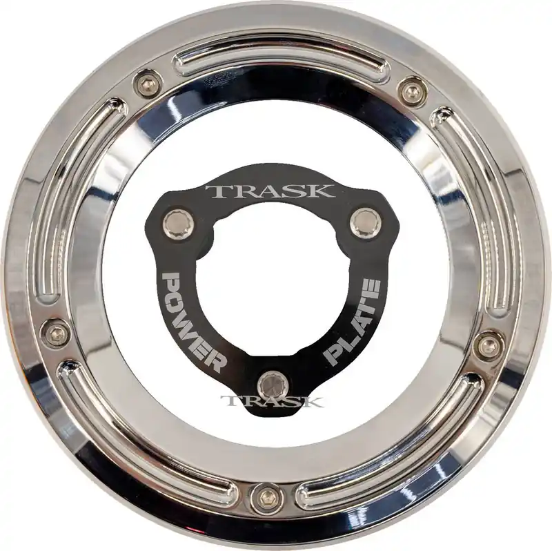Handmade Trask - 11070765 - Derby Cover with Power Plate - Chrome/Black - Kit - '17-'25 Harley-Davidson