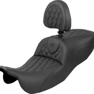 Same Day Shipping Saddlemen - 08012139 - Roadsofa™ Seat - with Backrest - Lattice Stitch - FLRT/FLTRT '15-'25