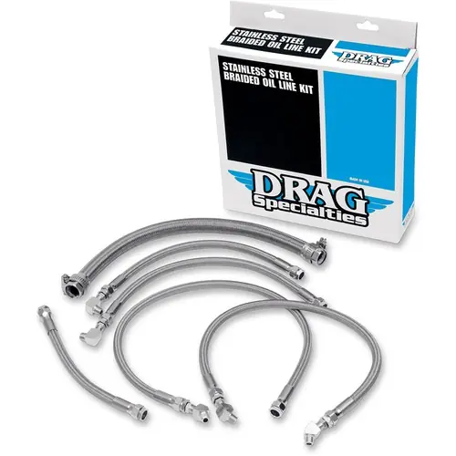 Fast Shipping Drag Specialties Braided Oil Line Kit