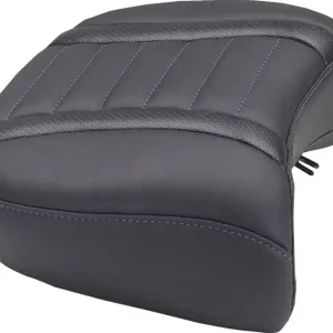 Holiday Sale Mustang - 08012123 - Deluxe Passenger Seat - Wide - Sky Blue Stitch - FLT/FLH '23-'25