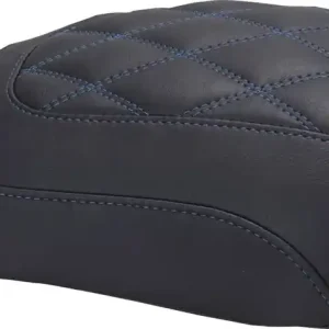 Mustang - 08012118 - Padded Passenger Seat Cowl - Deluxe - Sky Blue Stitch - FLT/FLH '23-'25 Today Only