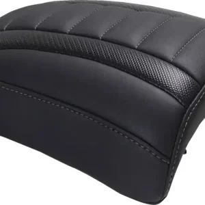 Mustang - 08012117 - Padded Passenger Seat Cowl - Deluxe - Gunmetal Stitch - FLT/FLH '23-'25 Must Have