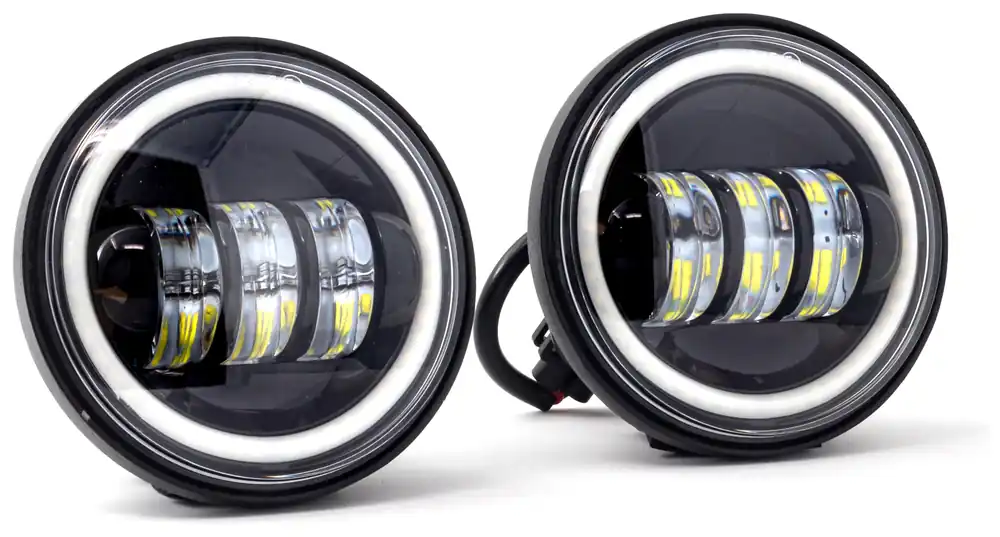 Certified Letric Lighting Co. 4.5" Full-Halo LED Fog/Passing Lights For Harley 1997-2026