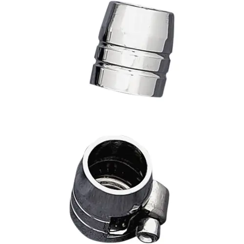 Drag Specialties Grooved Chrome Hose Ends with Clamps No Minimum Order