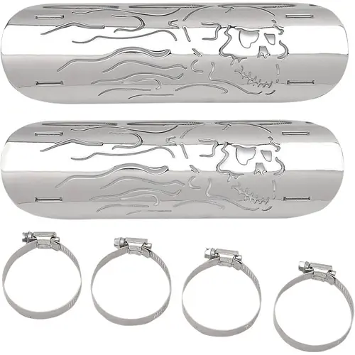 New Arrival Drag Specialties Flaming Skull Heat Shields