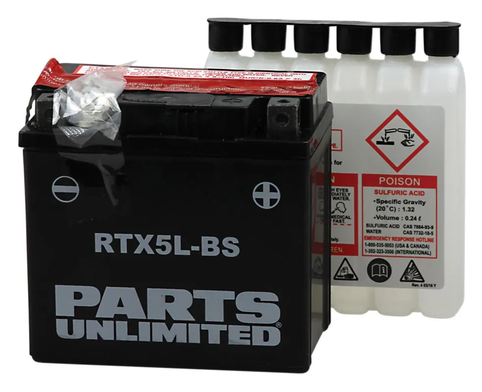 Parts Unlimited RTX5L-BS AGM Battery Yamaha Zuma 50F 2014-2018 Buy Direct