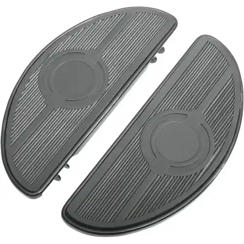 Drag Specialties Half-Moon Driver Floorboards with Solid Inserts Final Sale