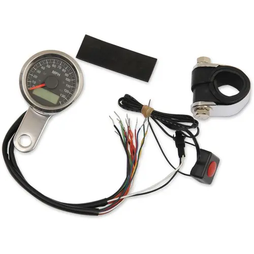 Drag Specialties Mini Electronic Speedometer with Indicator Lights Holiday Sale