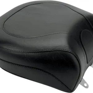 Hassle-Free Returns Mustang - Black Smooth Wide Rear Seat fits '00-'05 FXST, '00-'06 FLST/C/N Models (Except FXSTD)