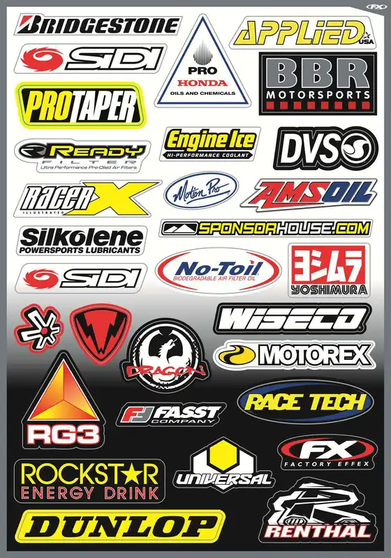 Factory Effex Sponsor Kit D Sticker Sheet Best Seller