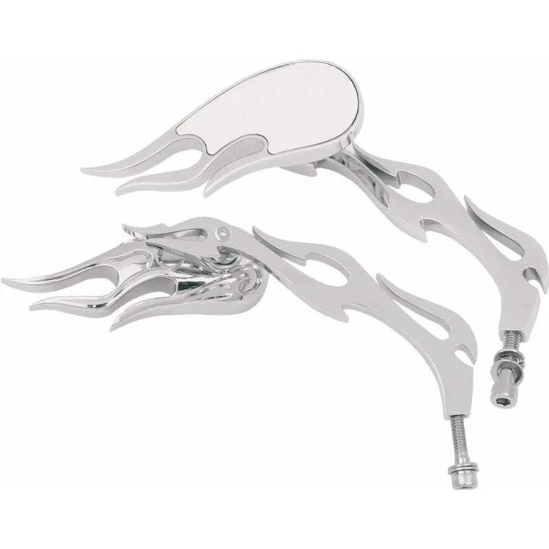 Drag Specialties Flame Style Motorcycle Mirrors Price Cut