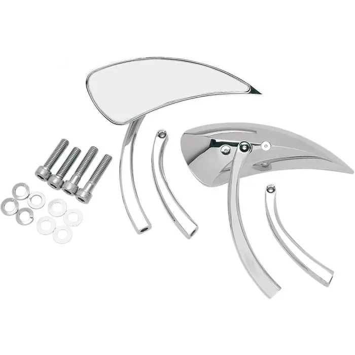Drag Specialties Teardrop Motorcycle Mirrors w/ Long & Short Stems Wholesale