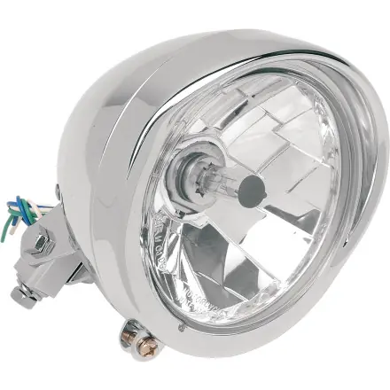 Get Yours Drag Specialties     Diamond Style Bottom Mount Headlight Assembly With Visor