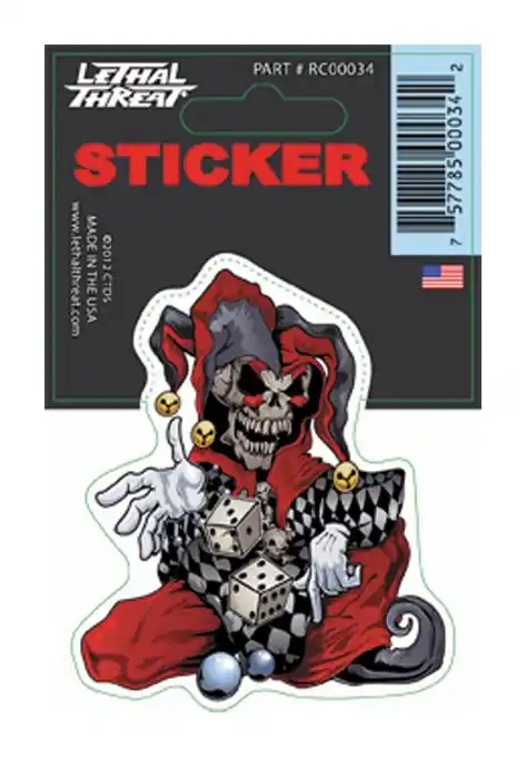 Price Cut Lethal Threat Skull Jester Decal
