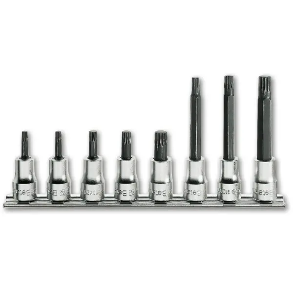 Set of 8 socket drivers for 5-point star security Torx by Beta Tools Modern